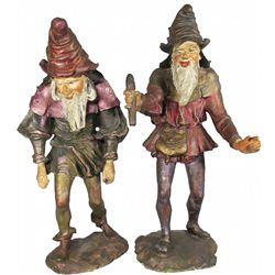 Pair of Two Gnome Chalk ware Cigar Store Figures