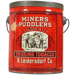 Miners and Puddlers Smoking Tobacco Tin Pail