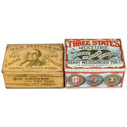 Old Statesman and Three States Tobacco Tins