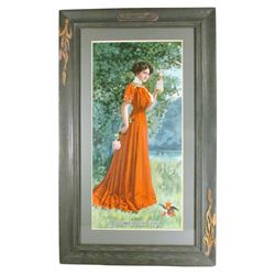 Anheuser-Busch Budweiser Girl Paper Sign