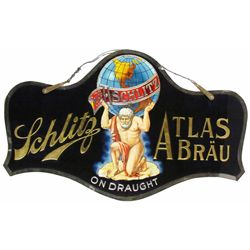 Schlitz Reverse Glass Sign, Chain Hanger