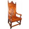 Image 1 : Massive Walnut Chair with Carved North Wind