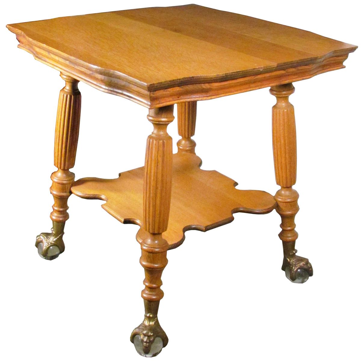 tall oak lamp table
