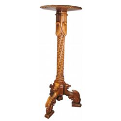 Tramp Art Style Oak Fern Stand