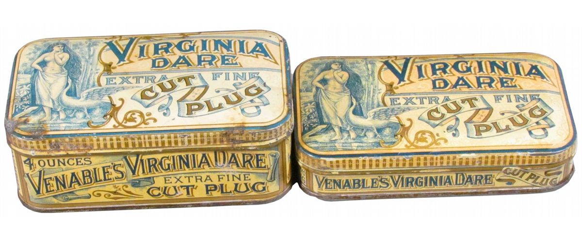 virginia dare tobacco Two Virginia Dare Cut Plug Tobacco Tins
