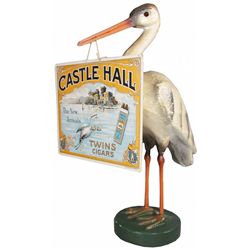Castle Hall Twin Cigars Paper Mache Stork