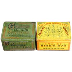 English Bird's Eye and Golden Square Tobacco Tins