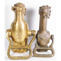 Two brass fire # 4 NAP Fire Nozzles