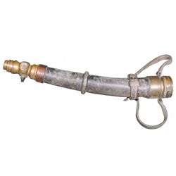 Very Early Leather Fire Nozzle, double handles