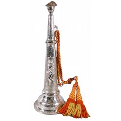 Embossed Silver Plated Presentation Fire Trumpet