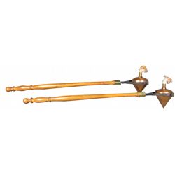 Matching Pair of Fire Parade Torches, brass
