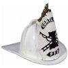 Image 1 : Rare Running Fireman Finial White Fire Helmet
