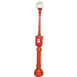 Gamewell 1584 Pedestal Red Fire Alarm Box