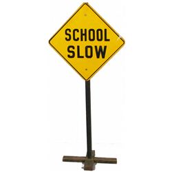 Pedal Car Traffic "Slow School" Sign