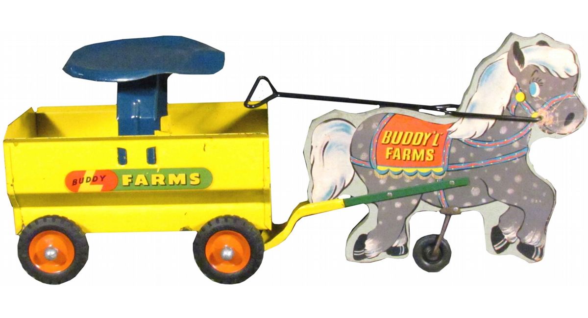 BuddyL Pressed Steel Farm Wagon Ride On Toy