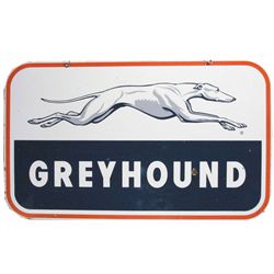 Greyhound Two Sided Porcelain Sign