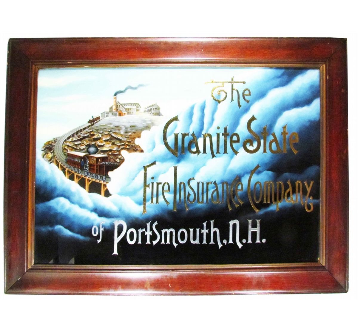 Granite State Fire Ins. Co. Reverse Glass Sign