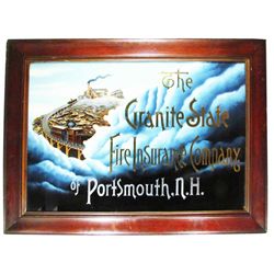 Granite State Fire Ins. Co. Reverse Glass Sign