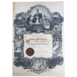 Certificate for Edward Stafferbach, San Francisco