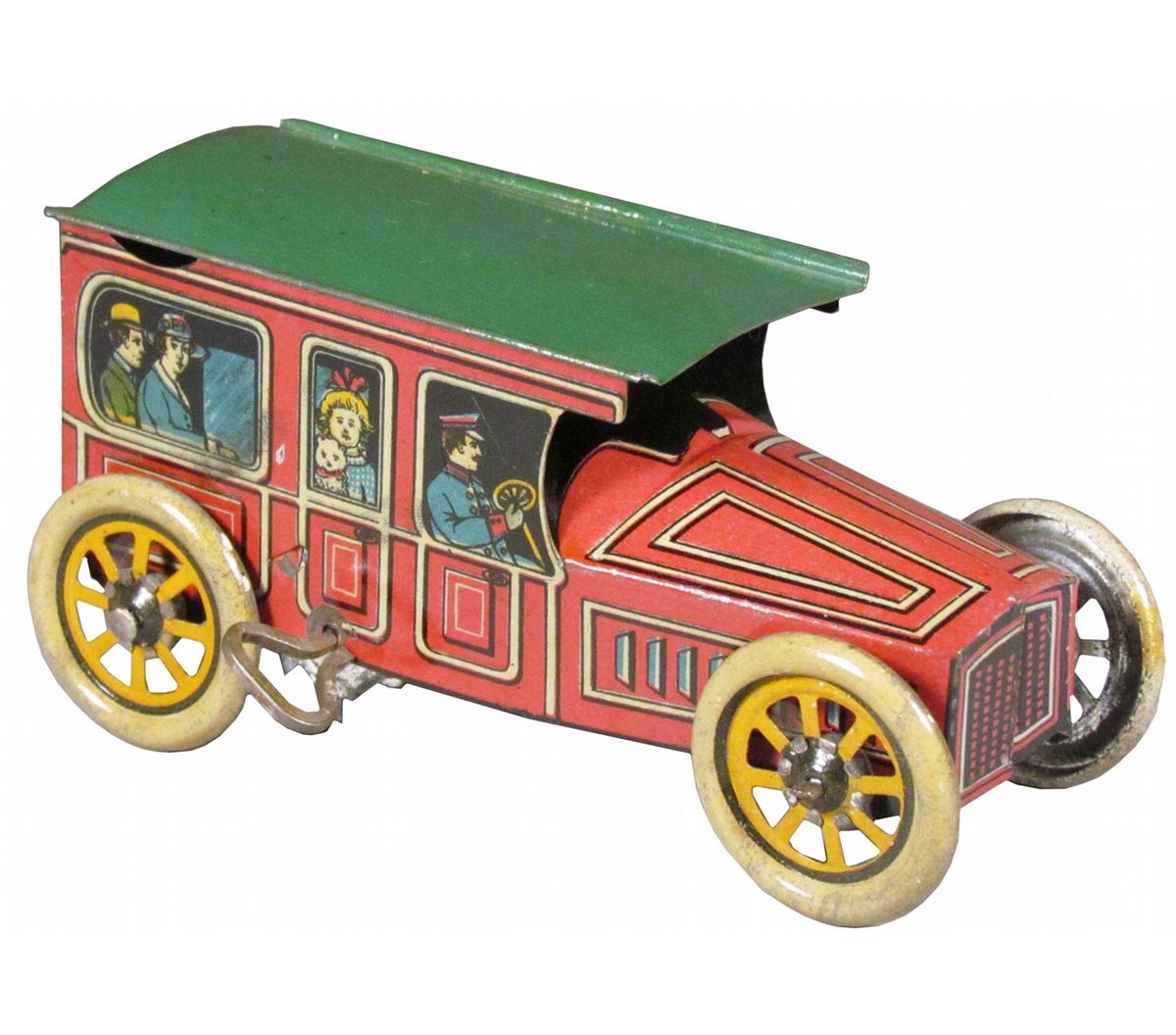 J. Chein Tin Toy Wind Up Touring Car