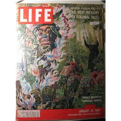 Vintage January 1960  Life Magazine; Cover: Father Marquette Conquers Manitou
