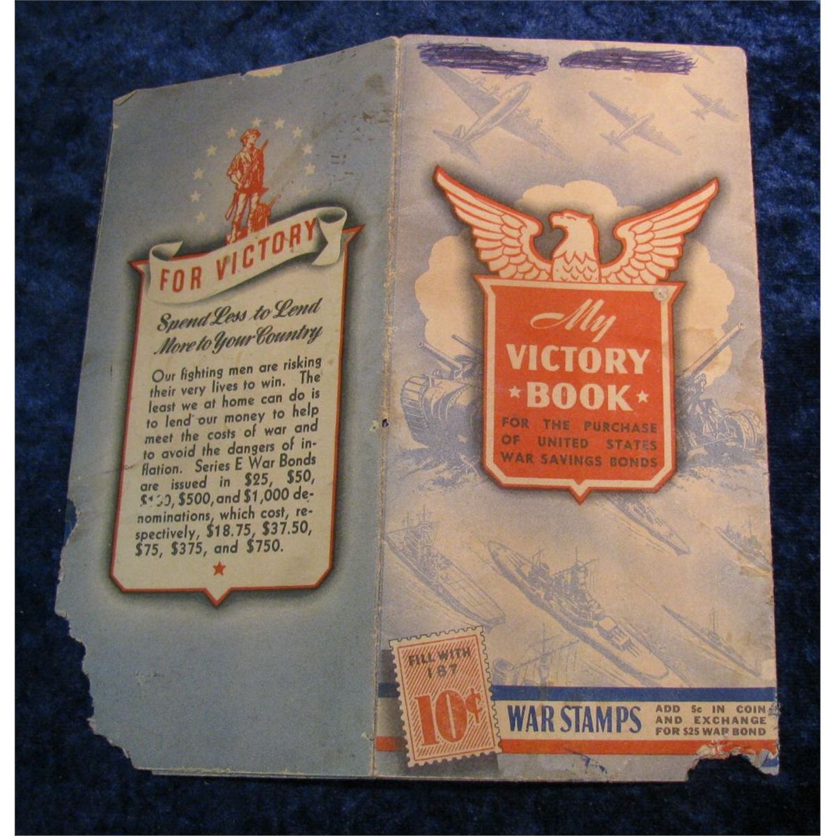 259. "My Victory Book" War Stamps album with stamps. World War II.