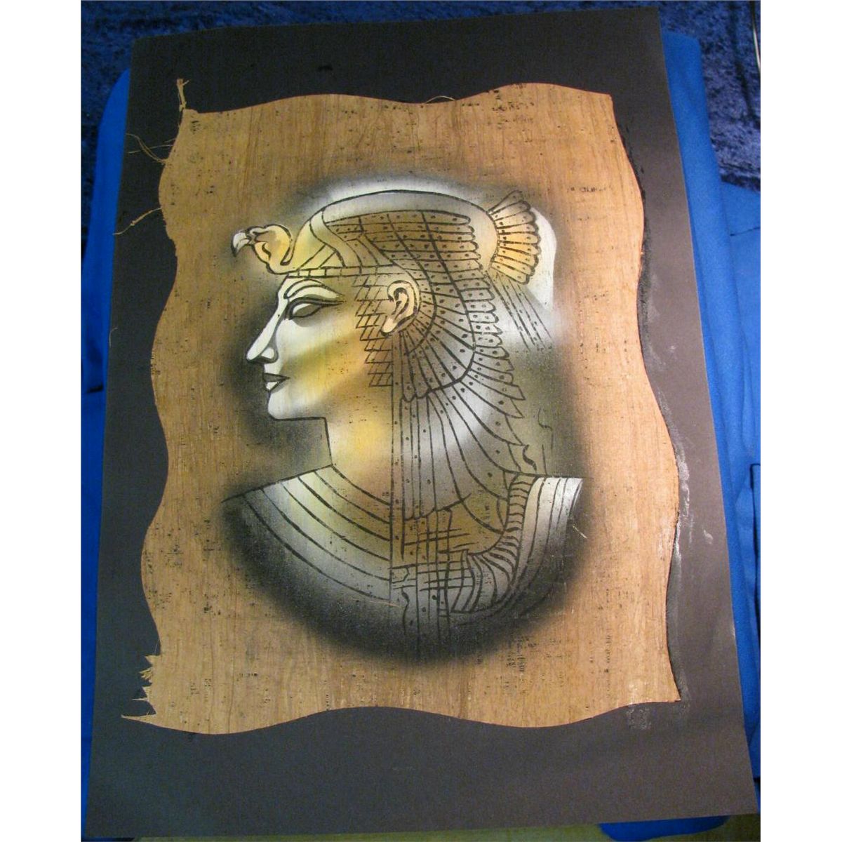 470 Painting Of Cleopatra On Authentic Papyrus Reed From Egypt