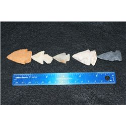 Vintage Indian Arrowhead, lot of 5