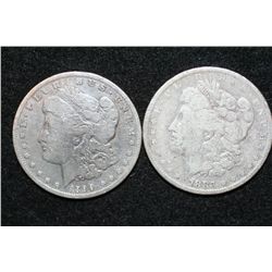 1883-O & 1890-O Silver Morgan $1, lot of 2