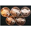 Image 1 : 2011 Buffalo Copper Round, .999 Fine 1 Oz., lot of 5
