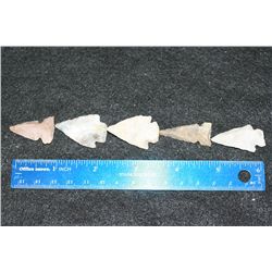 Vintage Indian Arrowhead, lot of 5