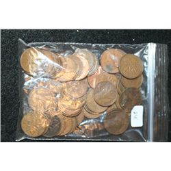 Canada One Cent, various dates & conditions, lot of 50