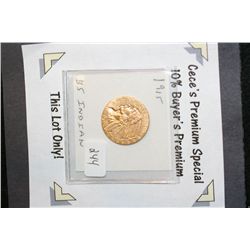 1915 Indian $5 Gold Coin, **CeCe's Premium Special 10% Buyer's Premium, This lot only**