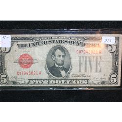1928 United States Note $5, Red Seal, #C07943821A