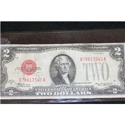 1928-C United States Note $2, Red Seal, #B78617540A
