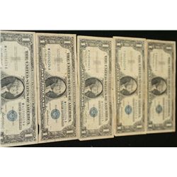 1957-B US Silver Certificate $1, Blue Seal, #W75656463A, 1957 US Silver Certificate $1, Blue Seal, #