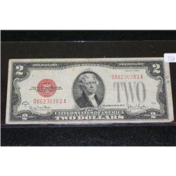 1928-G United States Note $2, Red Seal, #D86230383A