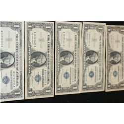 1957 US Silver Certificate $1, Blue Seal, #L02802163A, 1957-B US Silver Certificate $1, Blue Seal, #