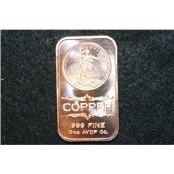 2012 Copper Ingot, .999 Fine 1 Oz.