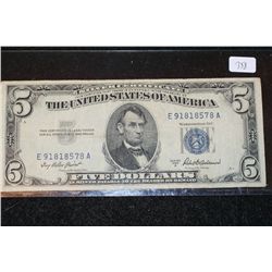 1953-A US Silver Certificate $5, Blue Seal, #E91818578A