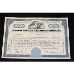 Lehigh Valley Railroad Co. Stock Certificate dated 1955