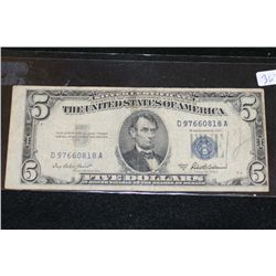 1953-A US Silver Certificate $1, Blue Seal, #D97660818A, Front & Back off center