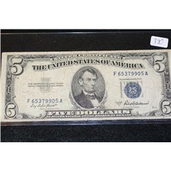 1953-A US Silver Certificate $5, Blue Seal, #F65379905A