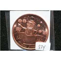 Frosty Copper Round, .999 Fine 1 Oz.