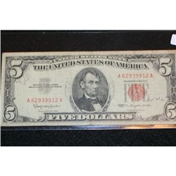 1963 United States Note $5, Red Seal, #A62939912A