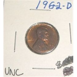 1962-D Lincoln Wheat Penny *RARE UNC HIGH GRADE*!!