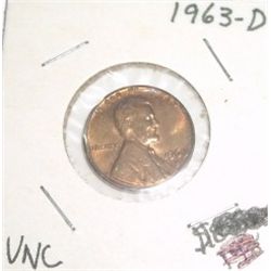 1963-D Lincoln Wheat Penny *RARE UNC HIGH GRADE*!!