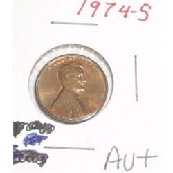 1974-S Lincoln Wheat Penny *RARE AU+ HIGH GRADE*!!