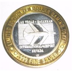 Casino ".999 SILVER STRIKE" $10 Coin *RARE TO FIND - McCARRAN INTERNATIONAL AIRPORT*!! The Limited E