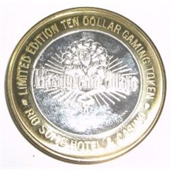 Casino ".999 SILVER STRIKE" $10 Coin *RARE TO FIND - RIO - MASQUERATLE VILLAGE*!! The Limited Editio